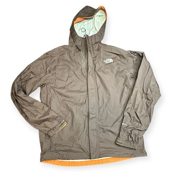 THE NORTH FACE Men’s Brown HyVent Waterproof Hooded Rain Jacket Size Medium - Picture 1 of 5